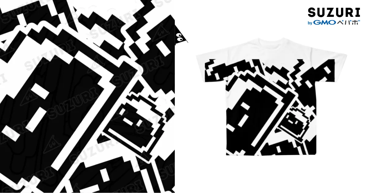 おにく・ドットークロー柄のフルグラフィックTシャツ